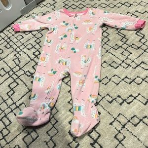 Rainbow alpaca 9 Month Footie Pajamas